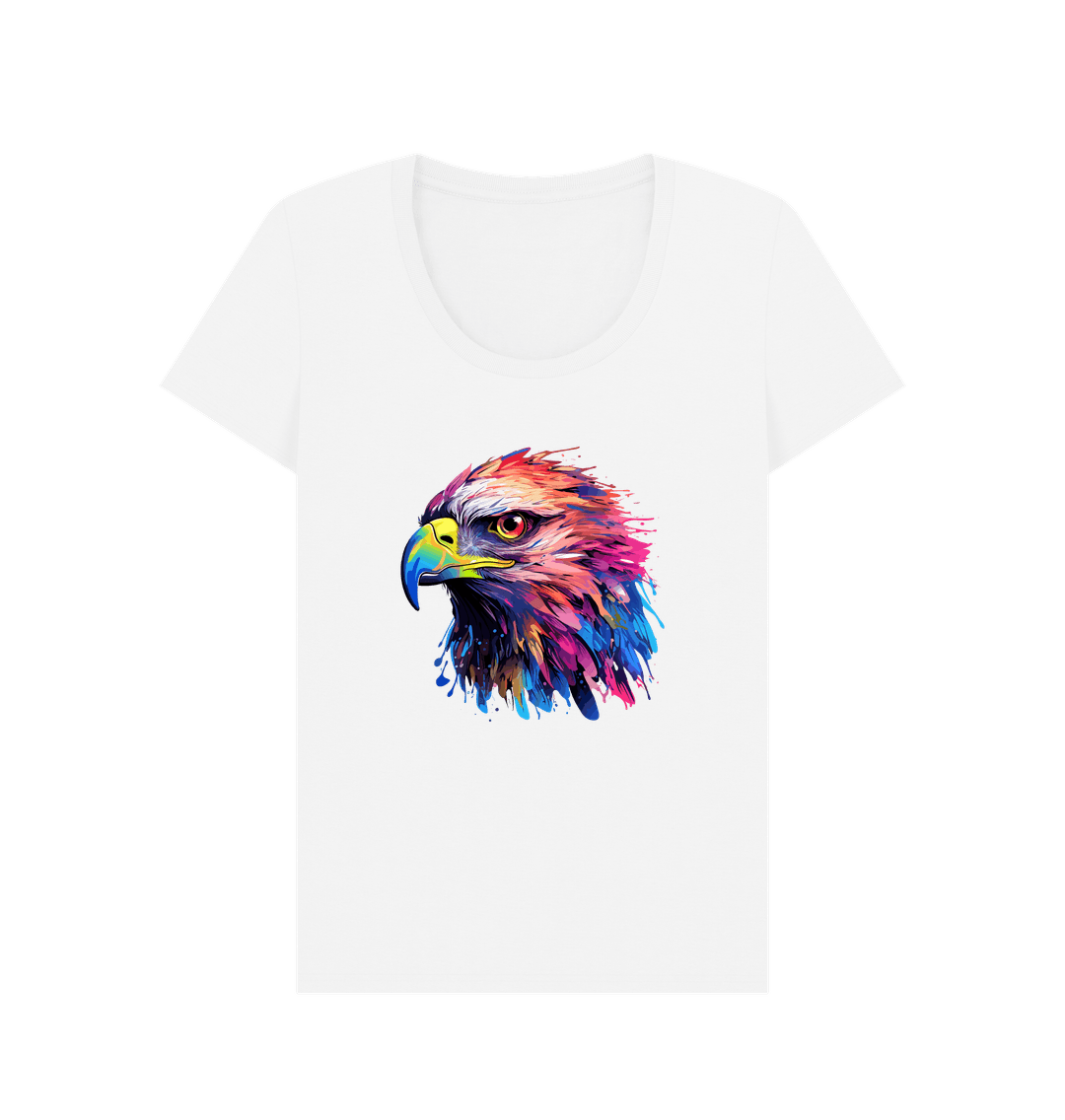 White t-shirt with colorful eagle design
