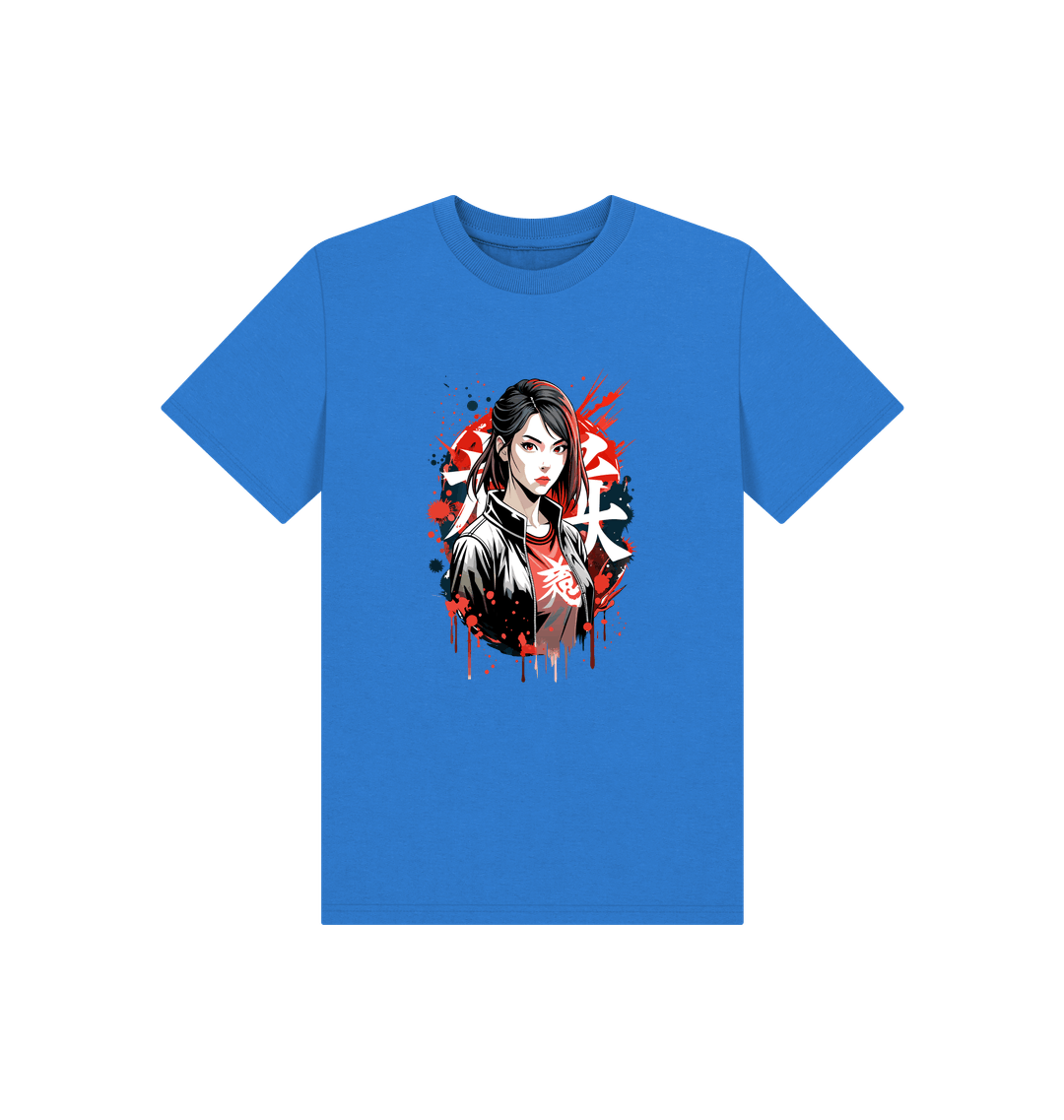 Blue t-shirt with graphic design
