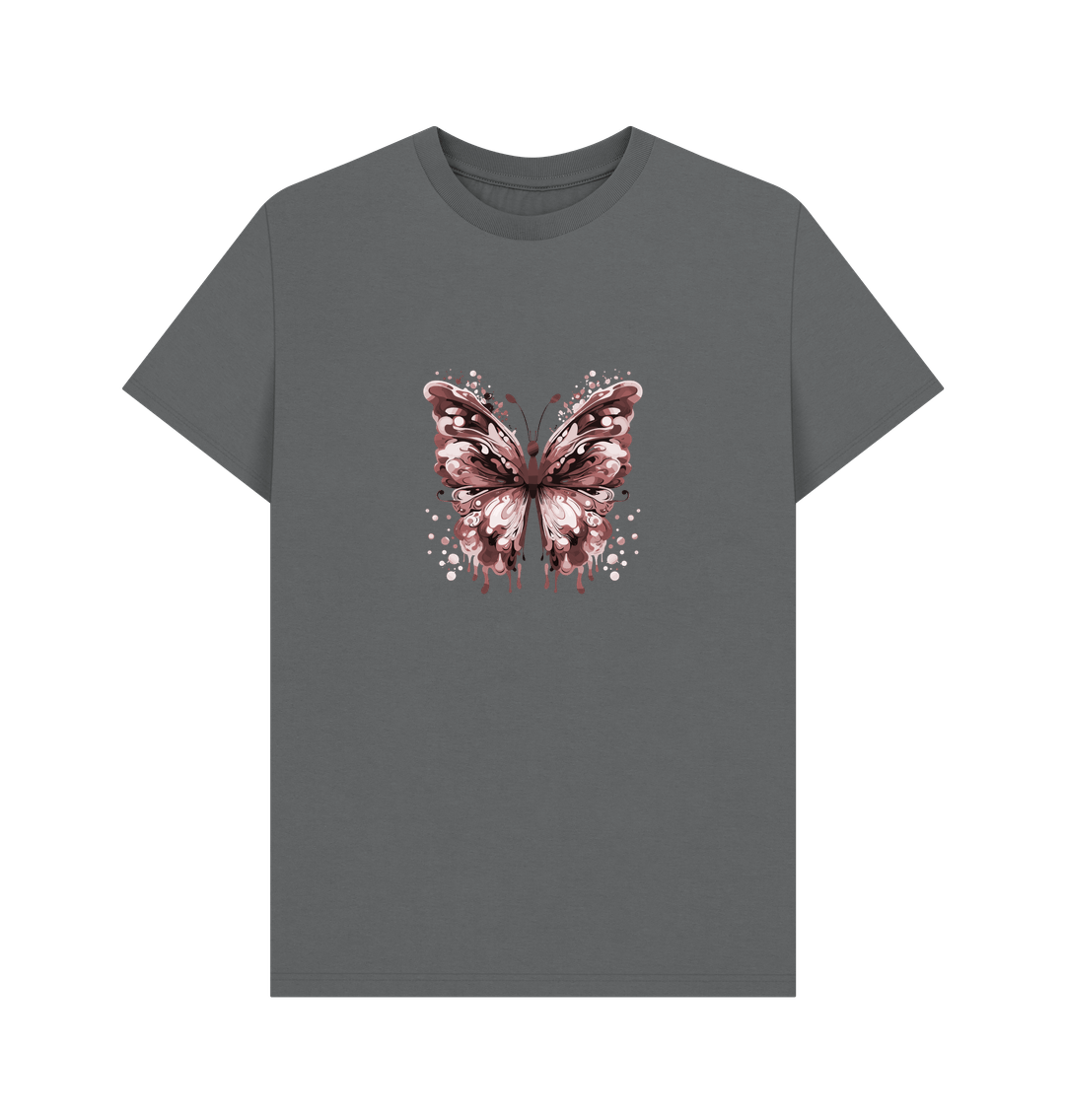 Gray t-shirt with butterfly design