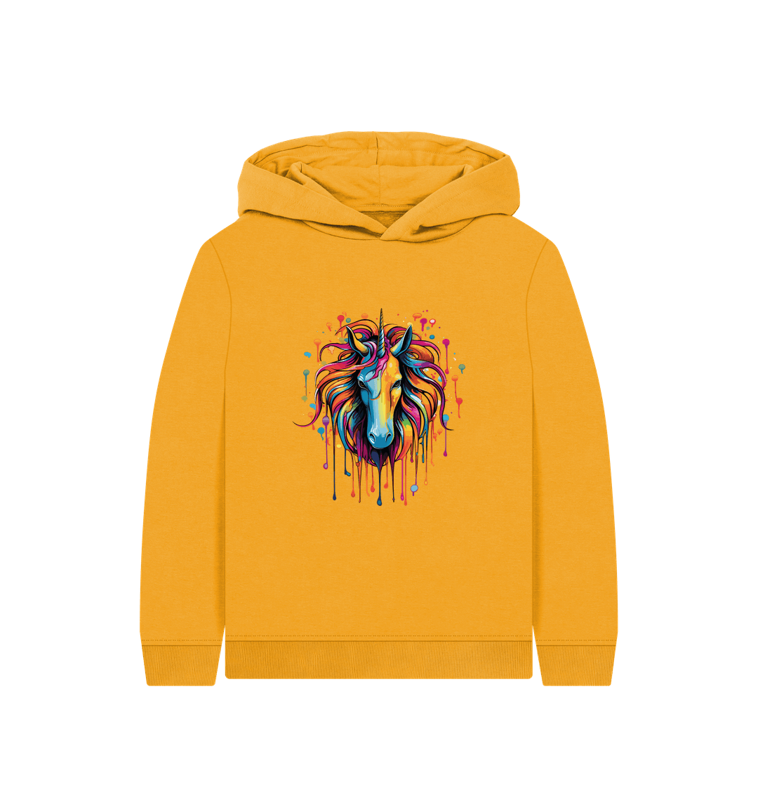 Mustard Printed Kids Hoodie