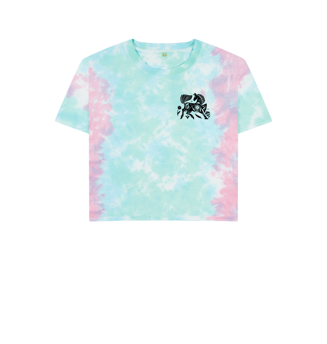 Pastel tie-dye t-shirt with horse graphic