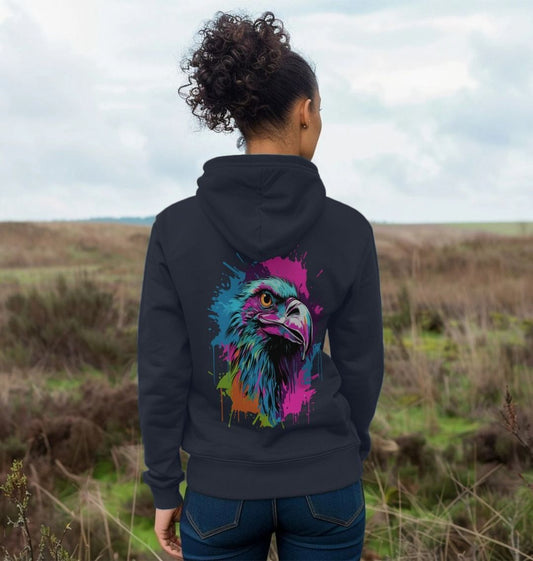 Colorful eagle graphic hoodie (person)