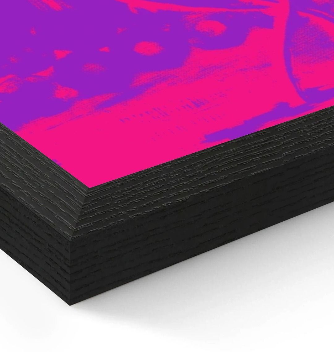 Abstract art print with vibrant pink and purple hues