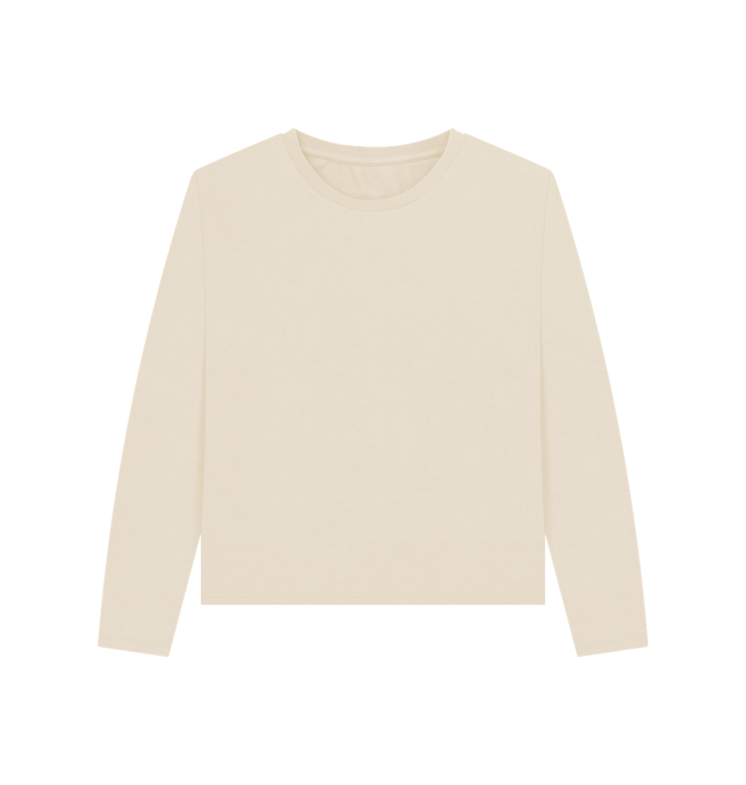 Cream-colored long-sleeve t-shirt
