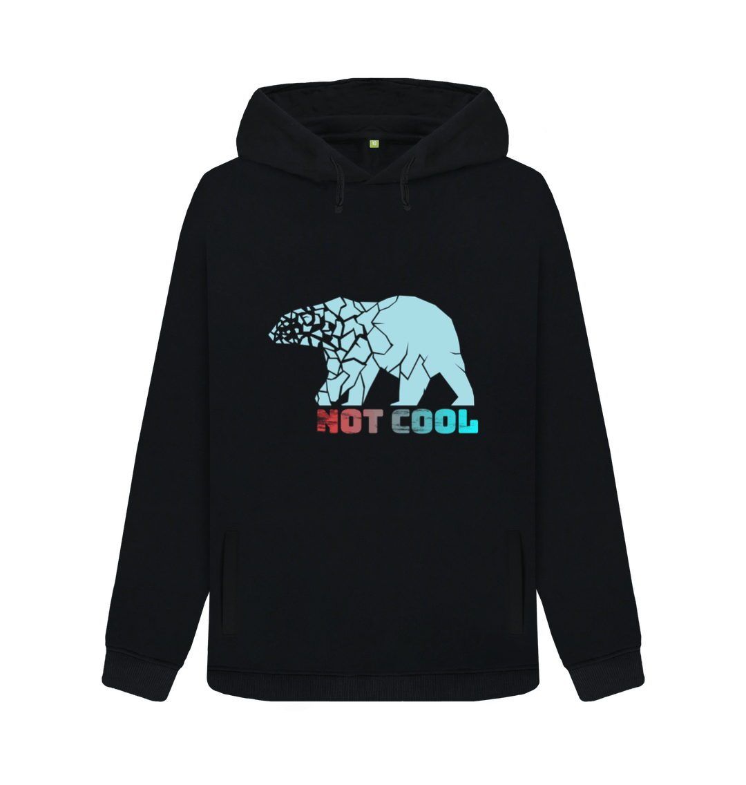 Black hoodie with bear graphic and text