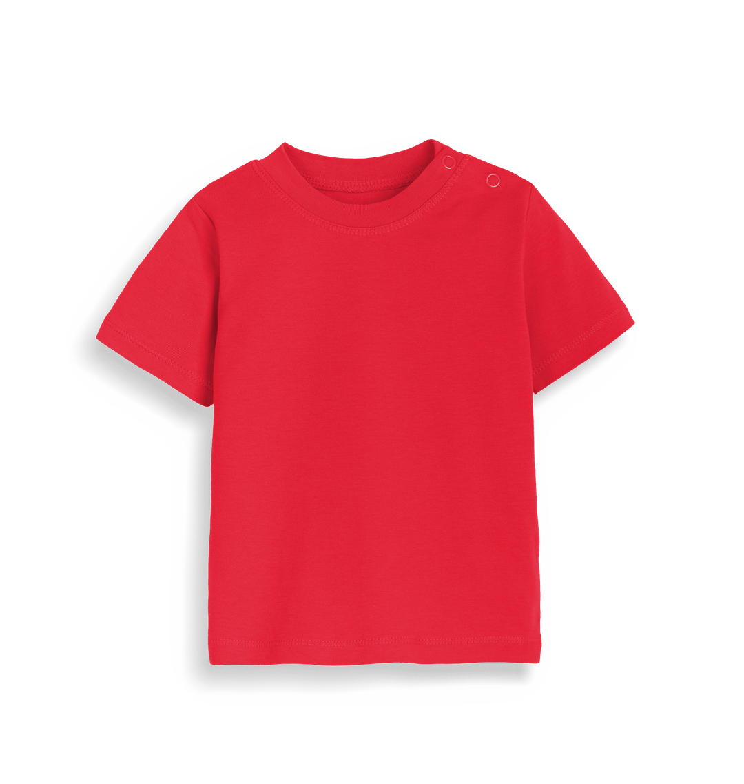 Red cotton t-shirt with short sleeves