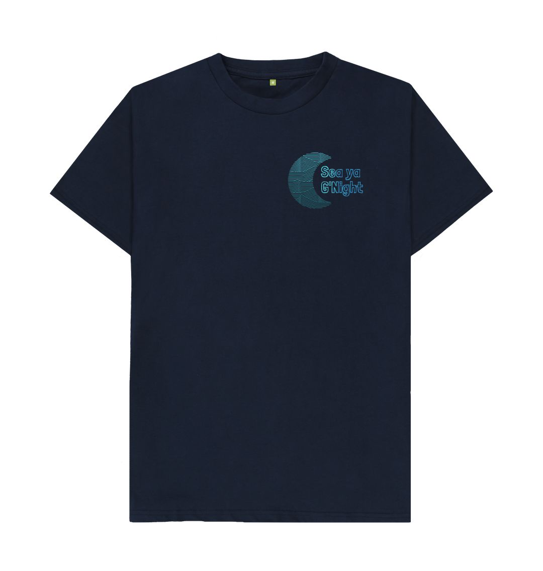 Navy blue t-shirt with "Sea ya G'Night" logo