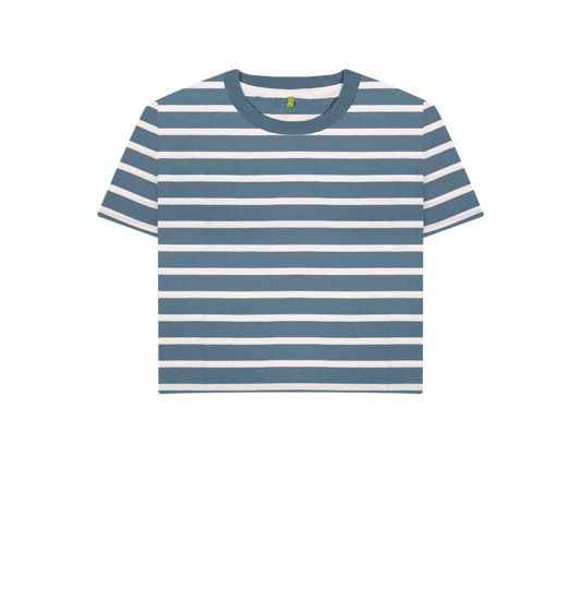 Blue and white striped t-shirt