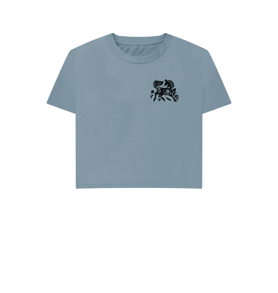 Stone Blue Printed T-shirt