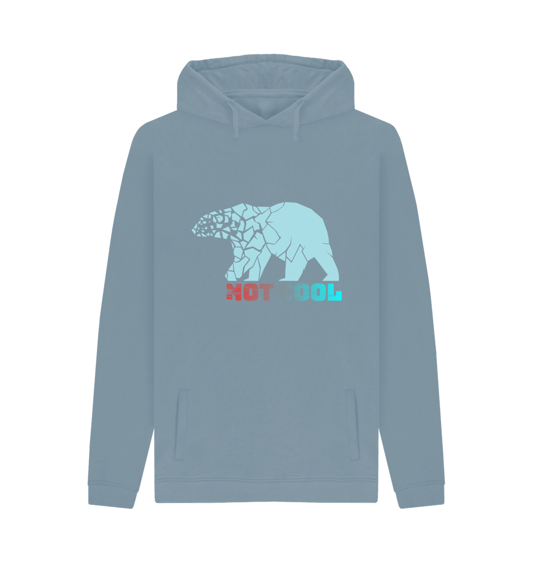 Light blue hoodie with bear and text design