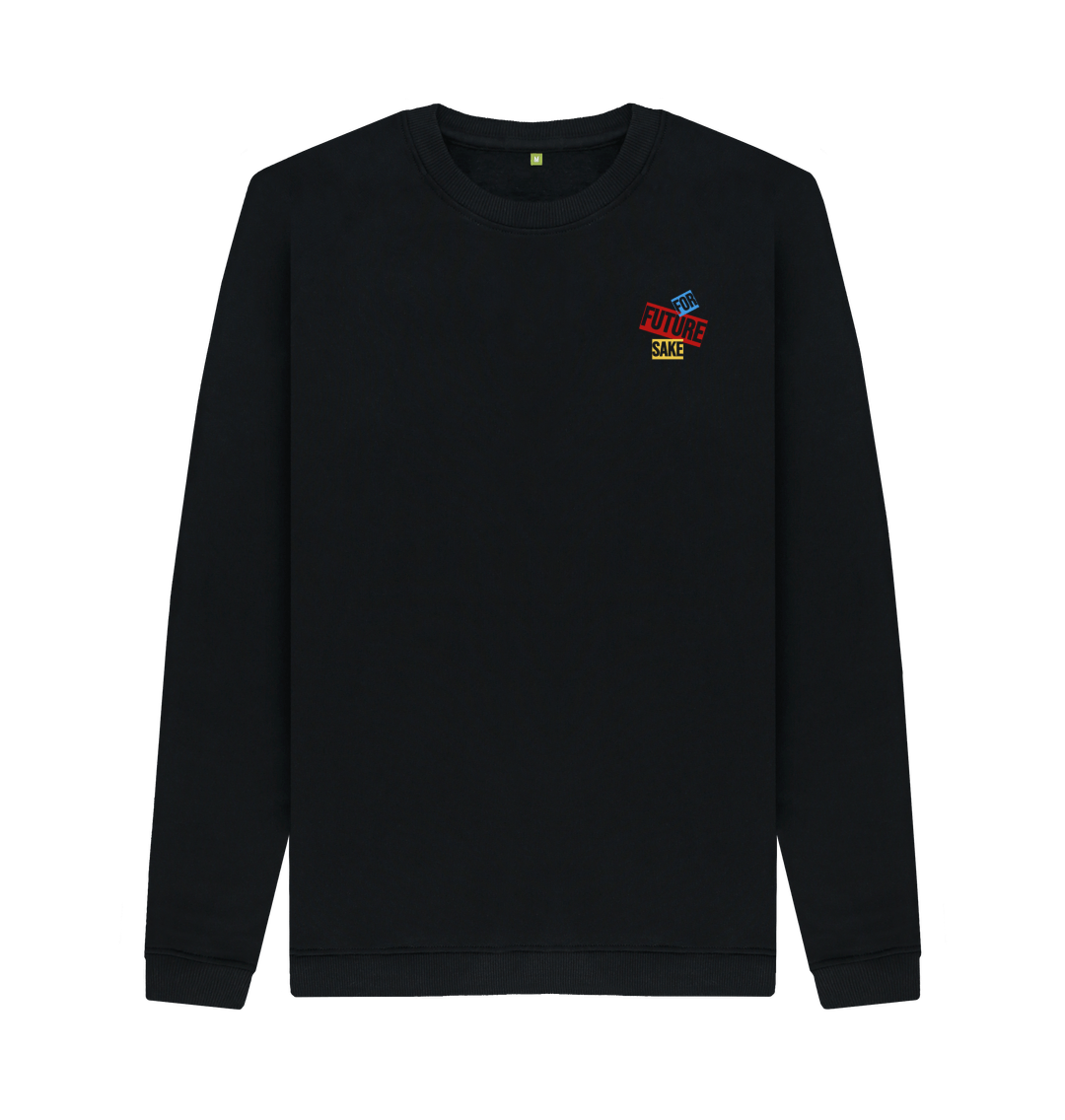 Black Printed Sweater Front