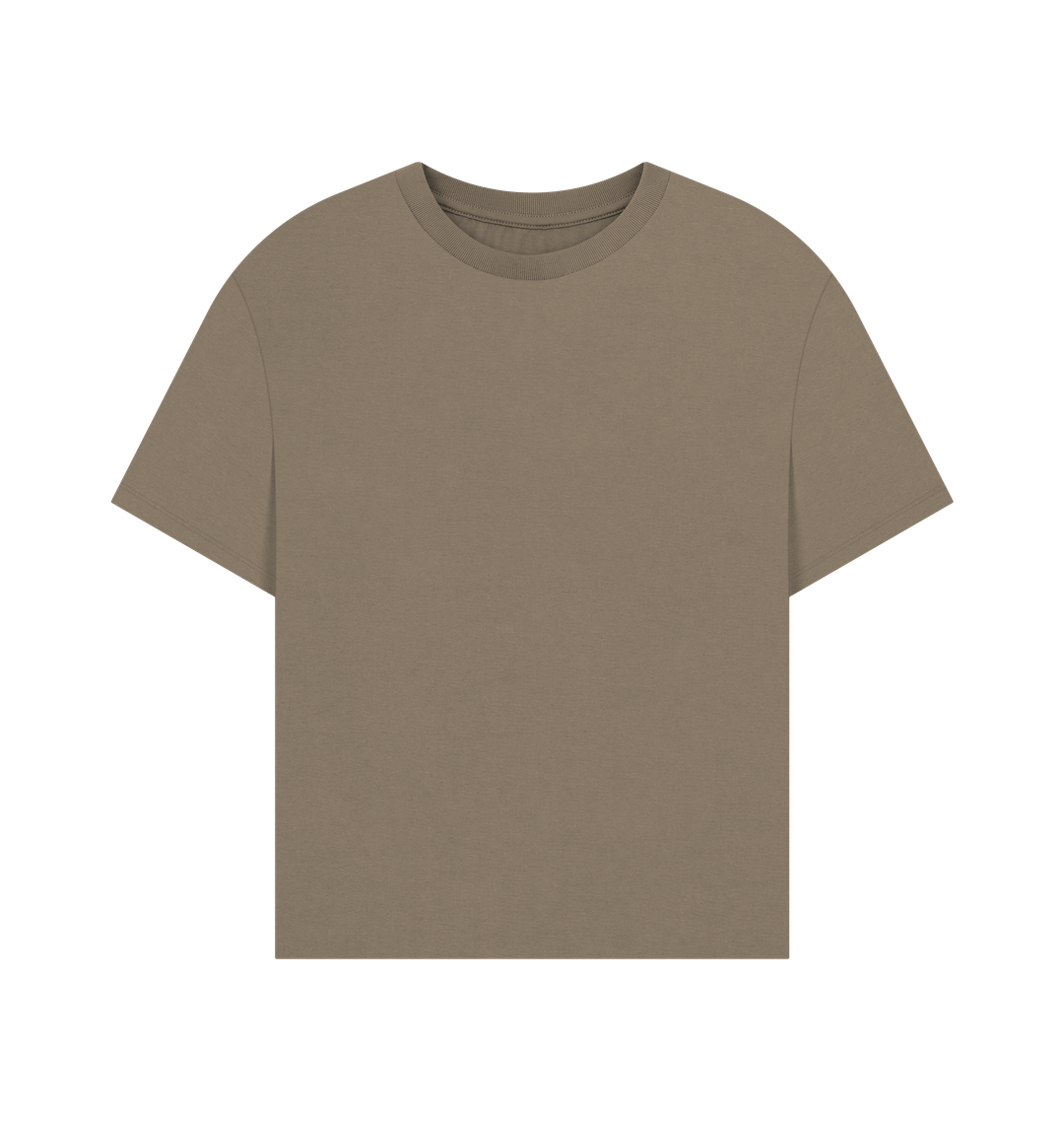 Tan cotton t-shirt with crew neck