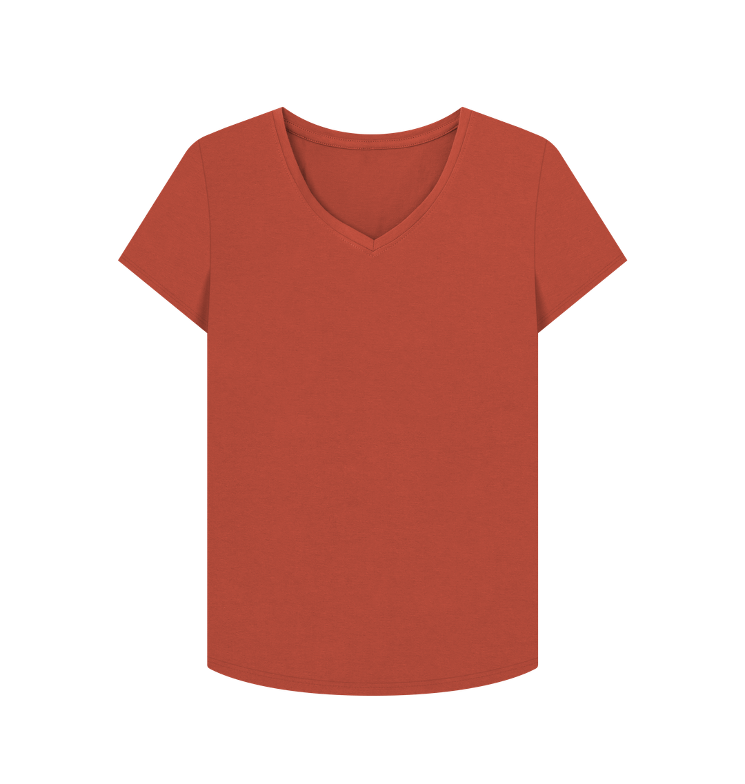Coral V-neck t-shirt