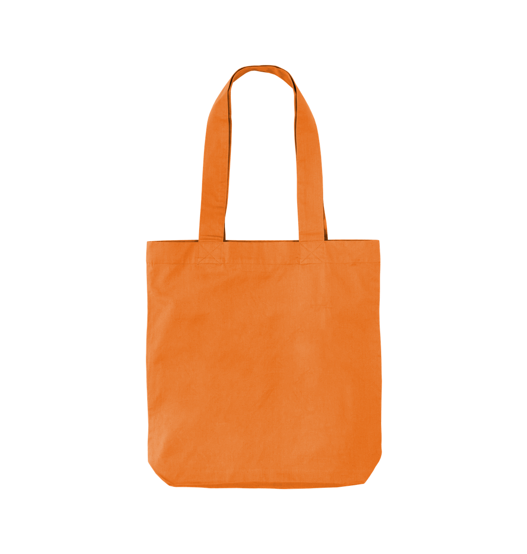 Orange tote bag with long handles
