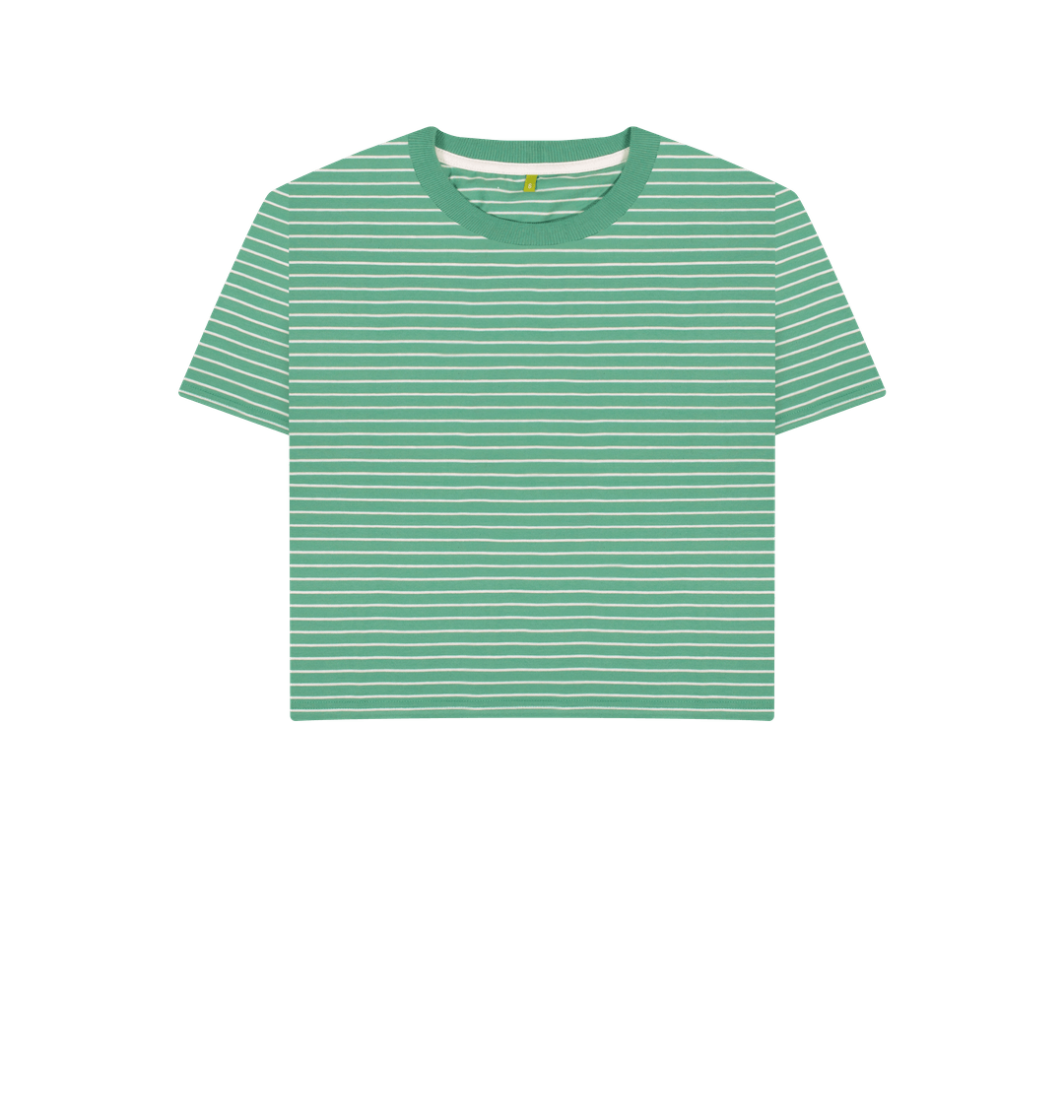 Green Stripes Women's Striped Organic Boxy Tee