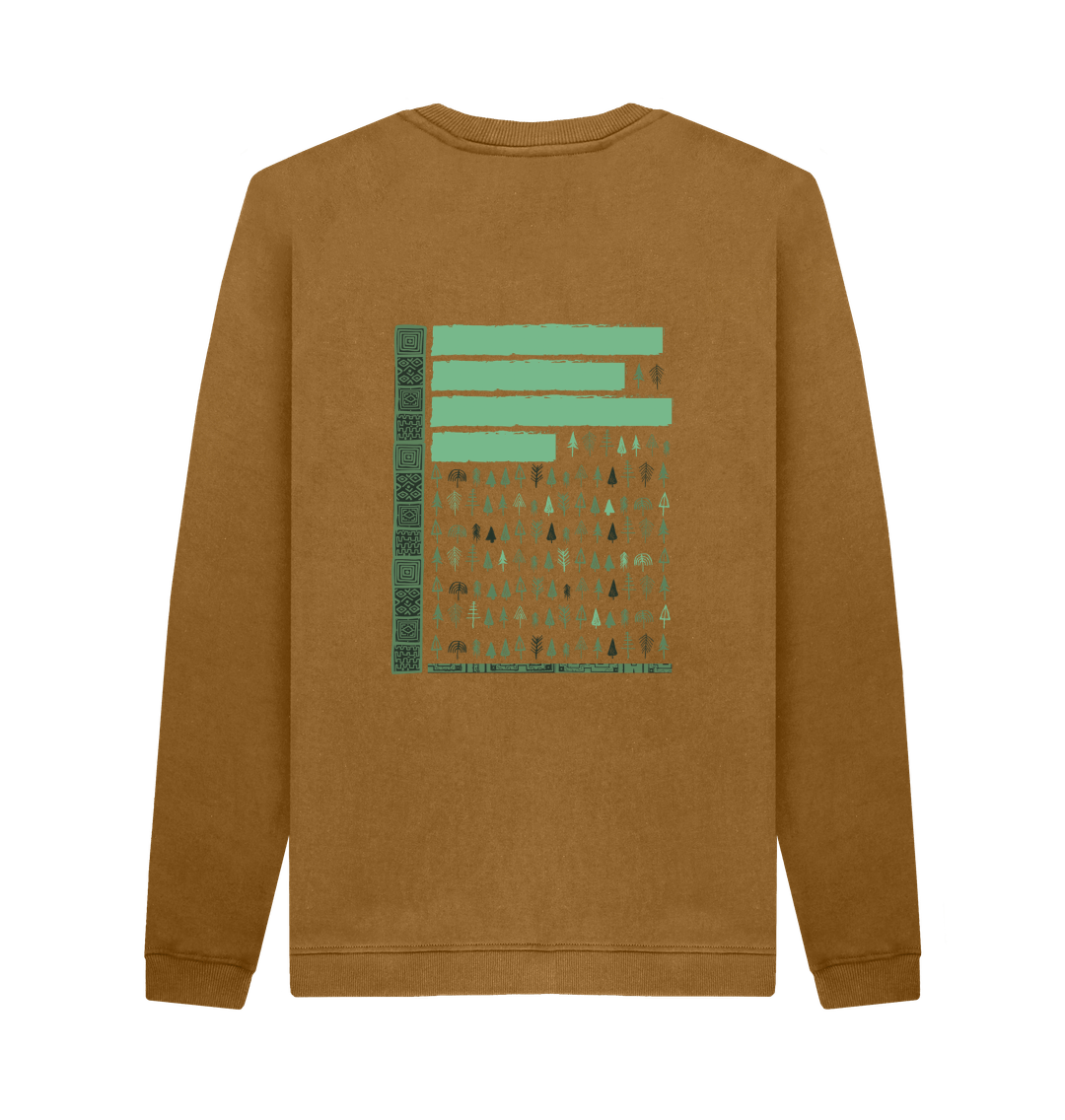 Brown Printed Sweater Back