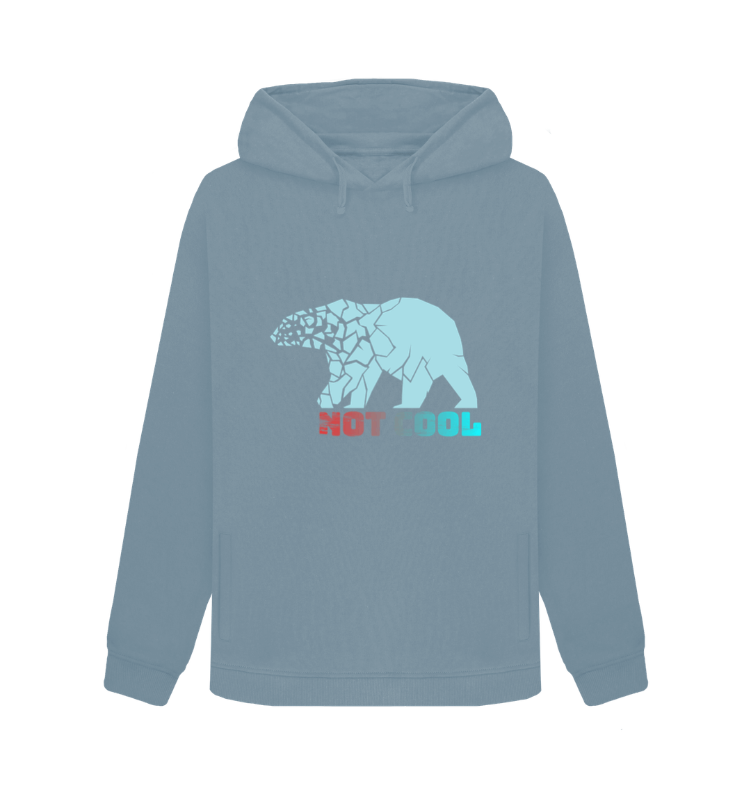 Light blue hoodie with bear and text design