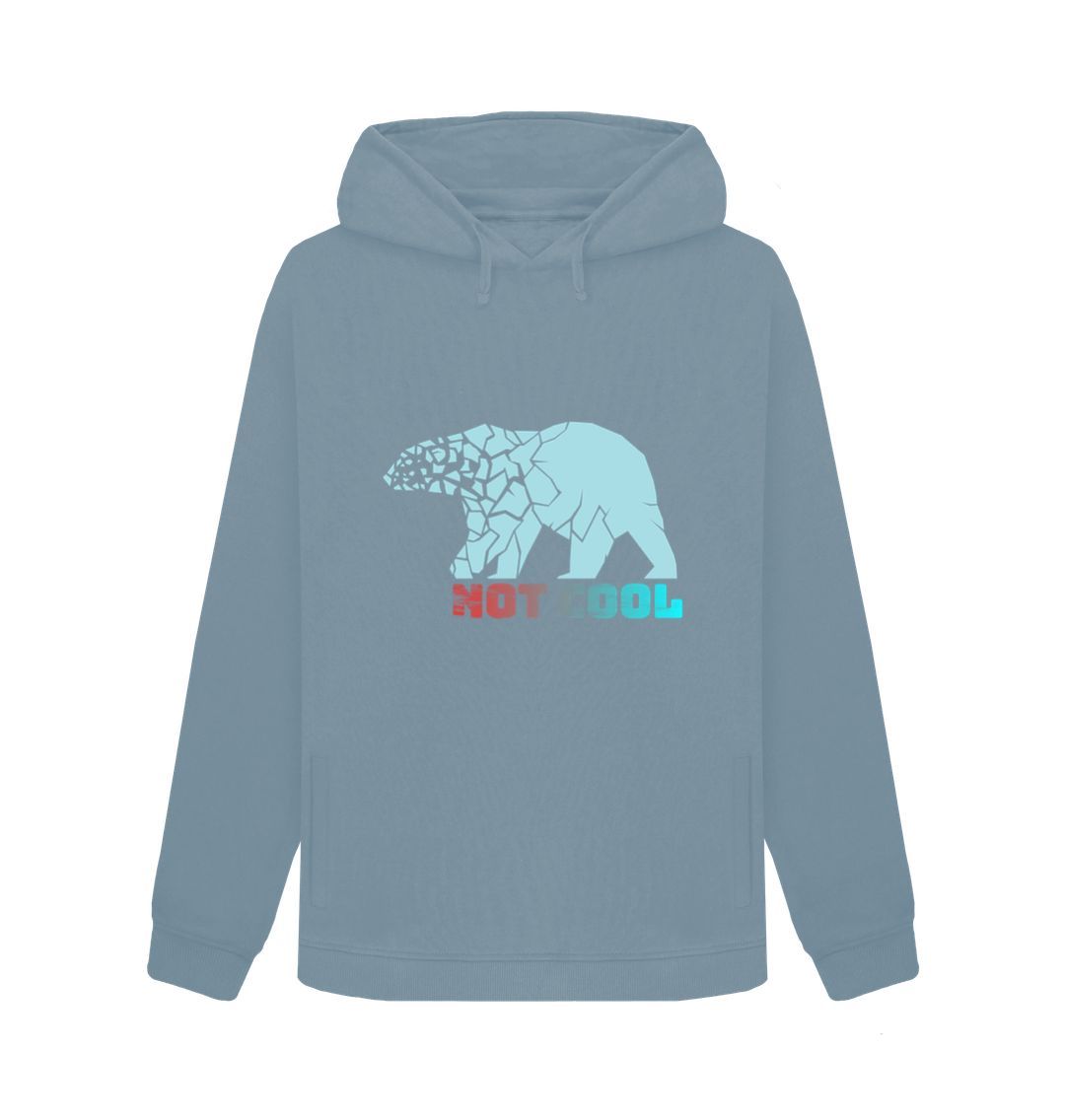 Light blue hoodie with bear and text design