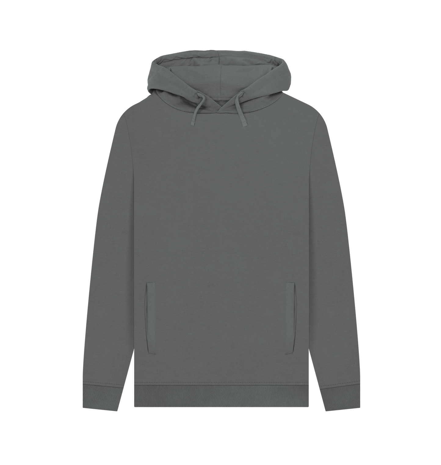 Gray hoodie with drawstrings and pockets