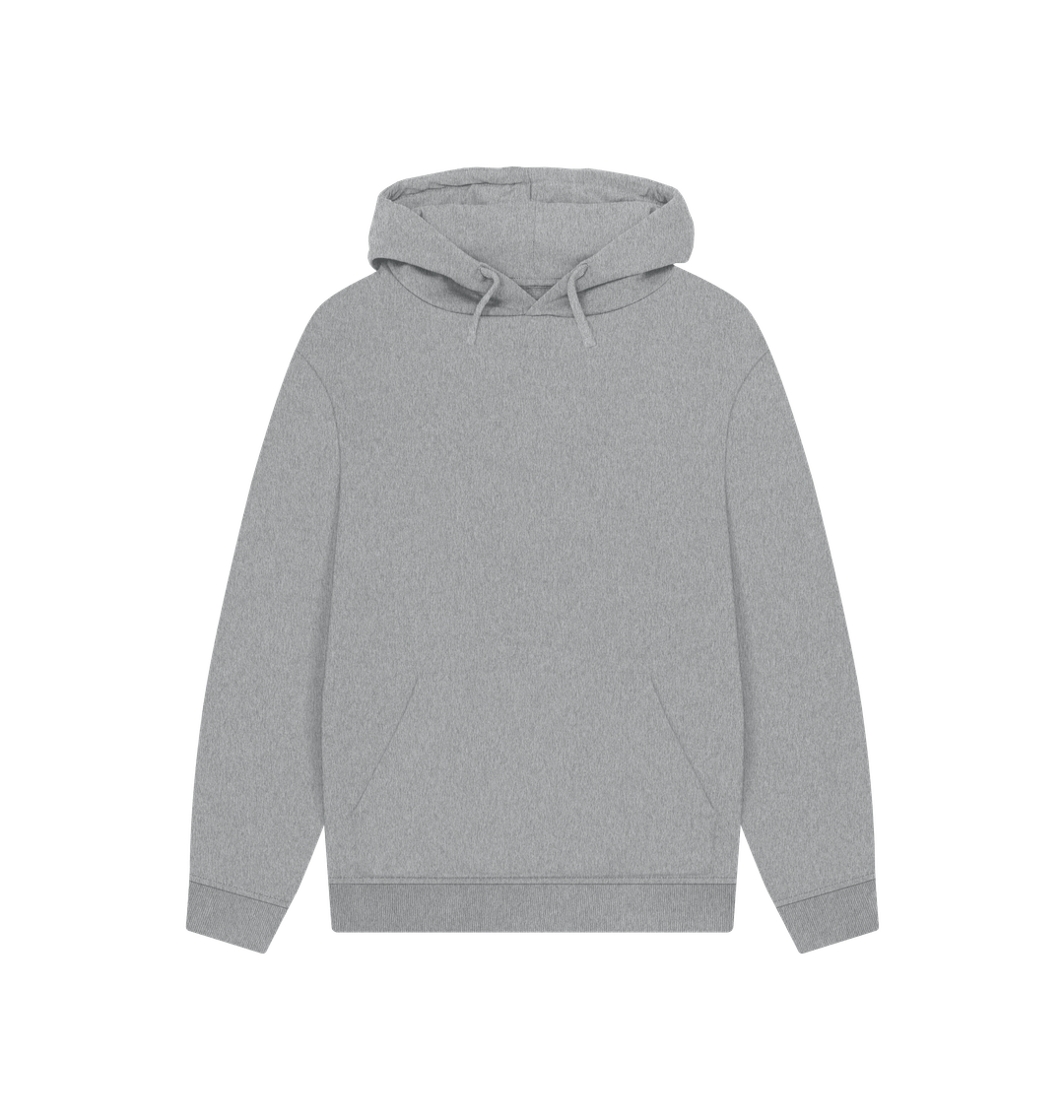 Gray hoodie with drawstrings