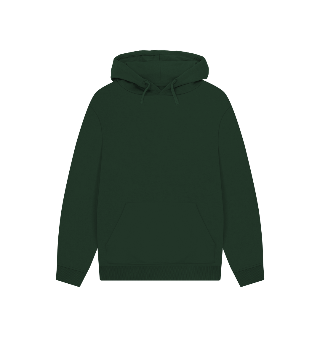Dark green hoodie with drawstrings
