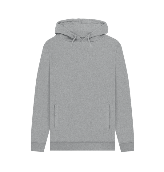 Gray hoodie with drawstrings and pockets