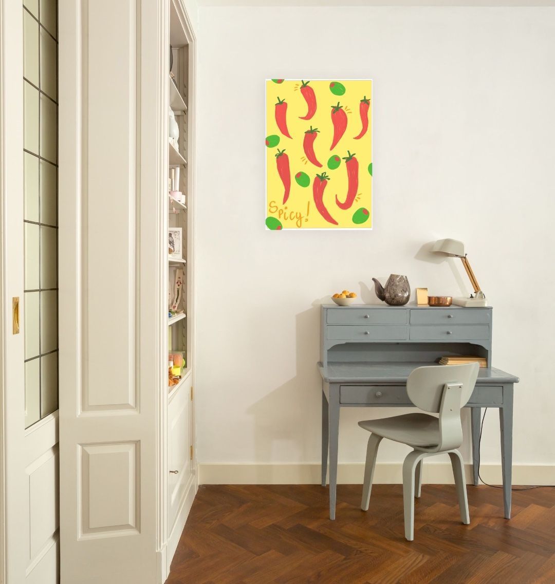Spicy chili peppers wall art