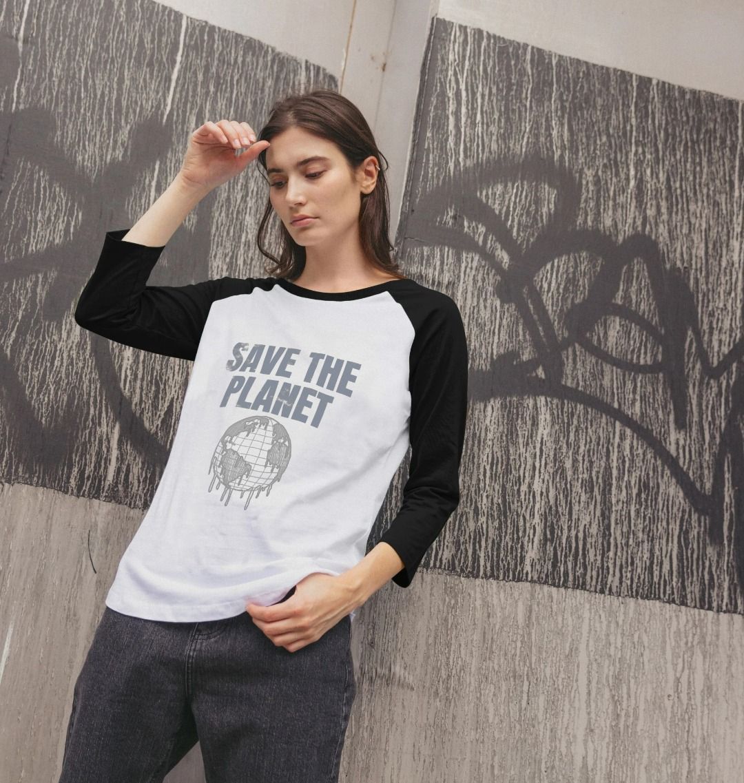 "Save the Planet" graphic t-shirt (person)