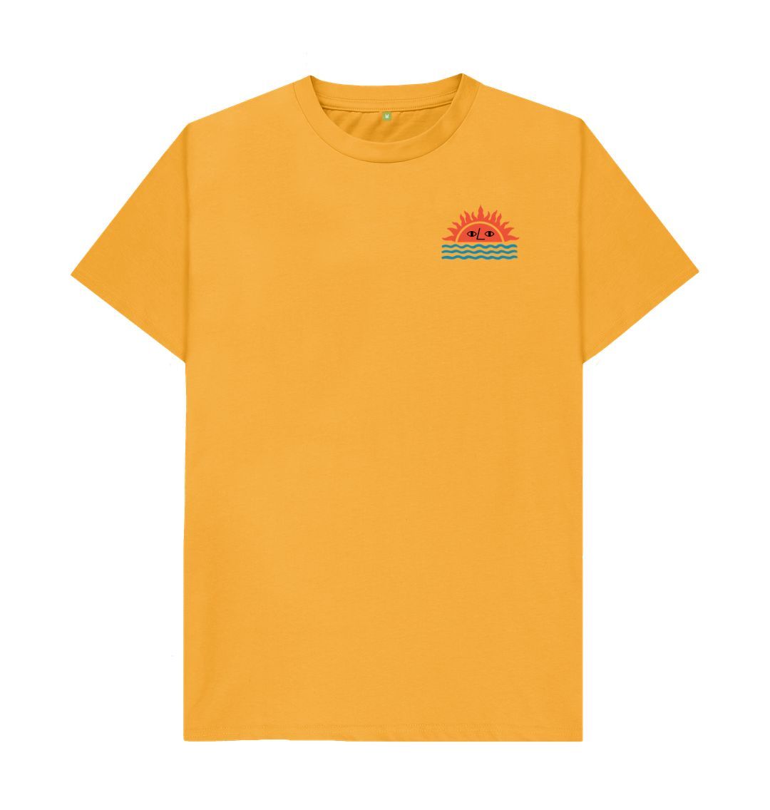 Yellow t-shirt with sun and eyes design