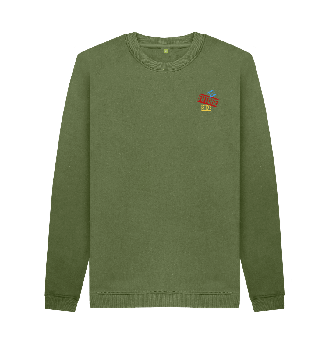 Khaki Printed Sweater Front