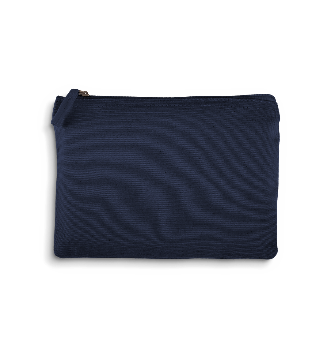 Navy blue fabric pouch with zipper