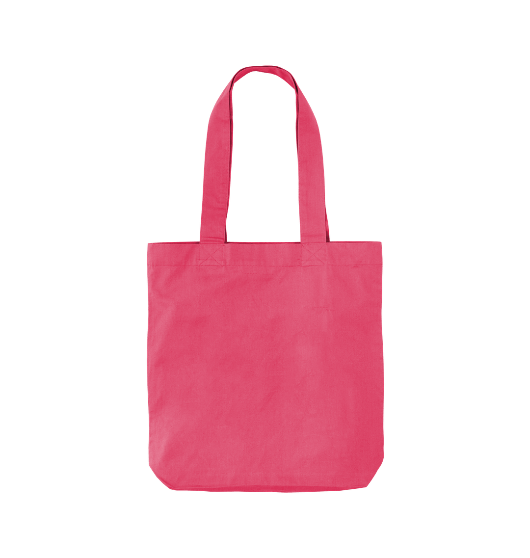 Pink canvas tote bag with long handles