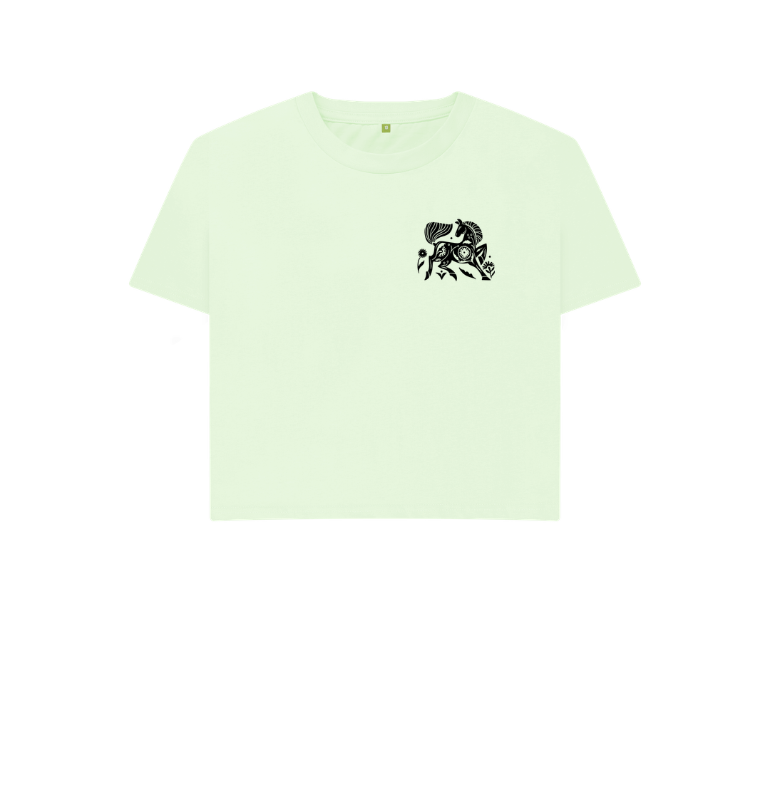 Pastel Green Printed T-shirt Front