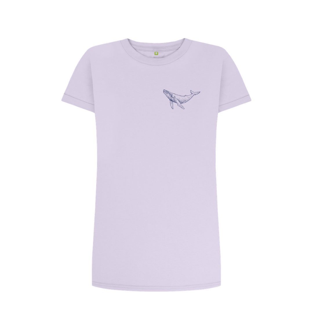Lavender t-shirt with whale graphic