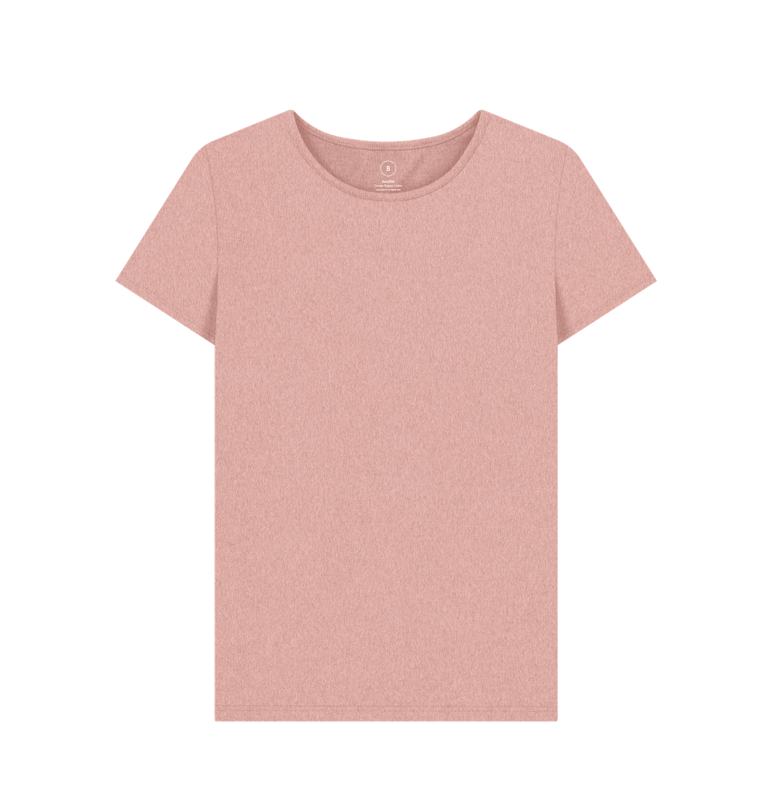 Pink heathered t-shirt with crew neck