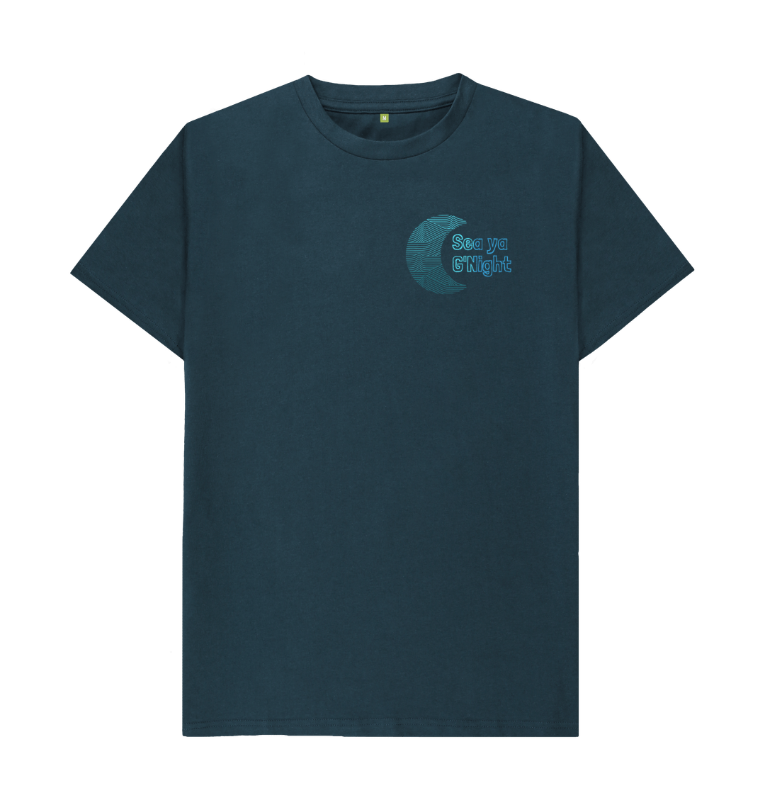 Dark blue t-shirt with "Sea ya G'Night" logo