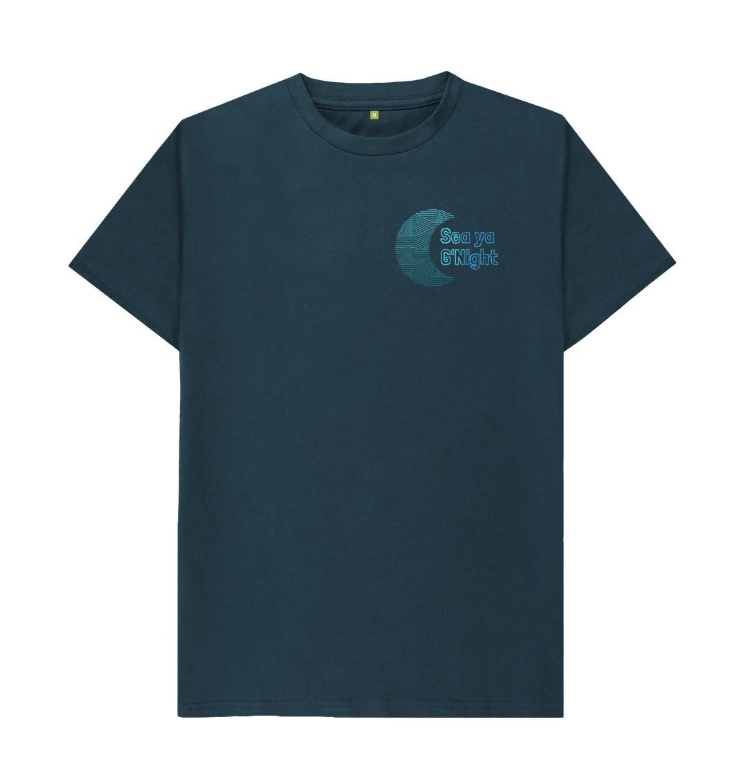 Dark teal t-shirt with "Sea ya G'Night" logo