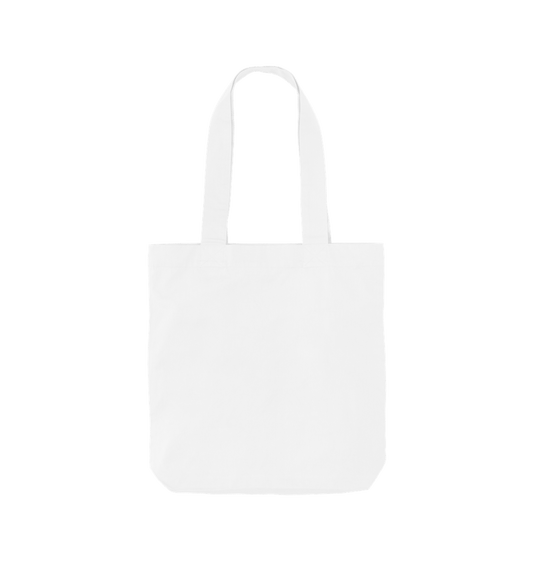White canvas tote bag with long handles