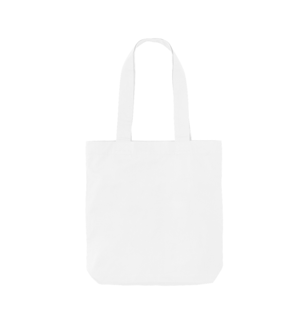 White canvas tote bag with long handles