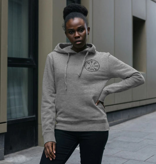 Gray hoodie with Norse symbol (person)
