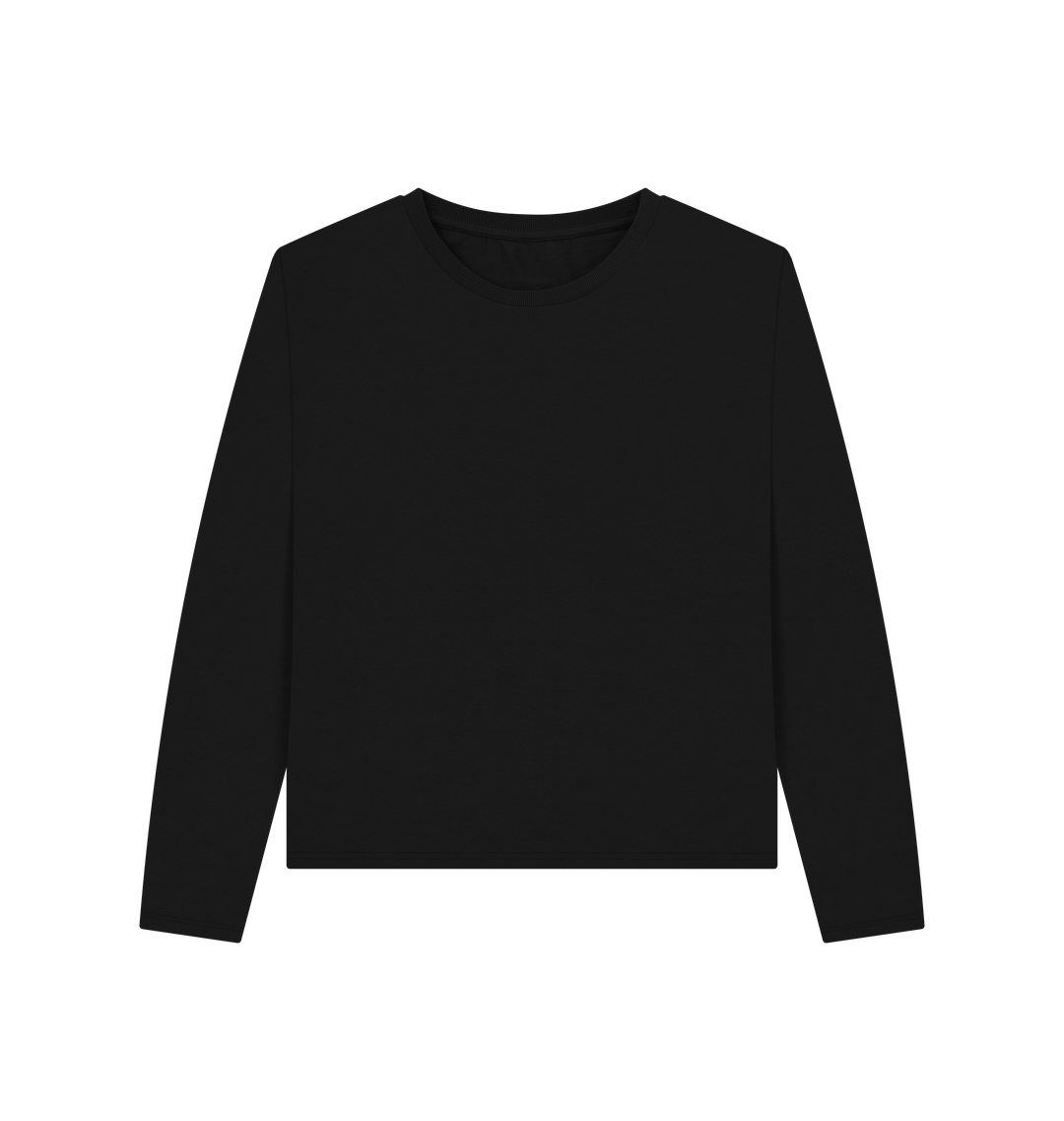 Black long-sleeved t-shirt with crew neck