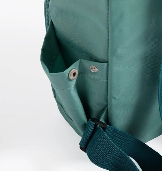 Teal backpack with adjustable strap