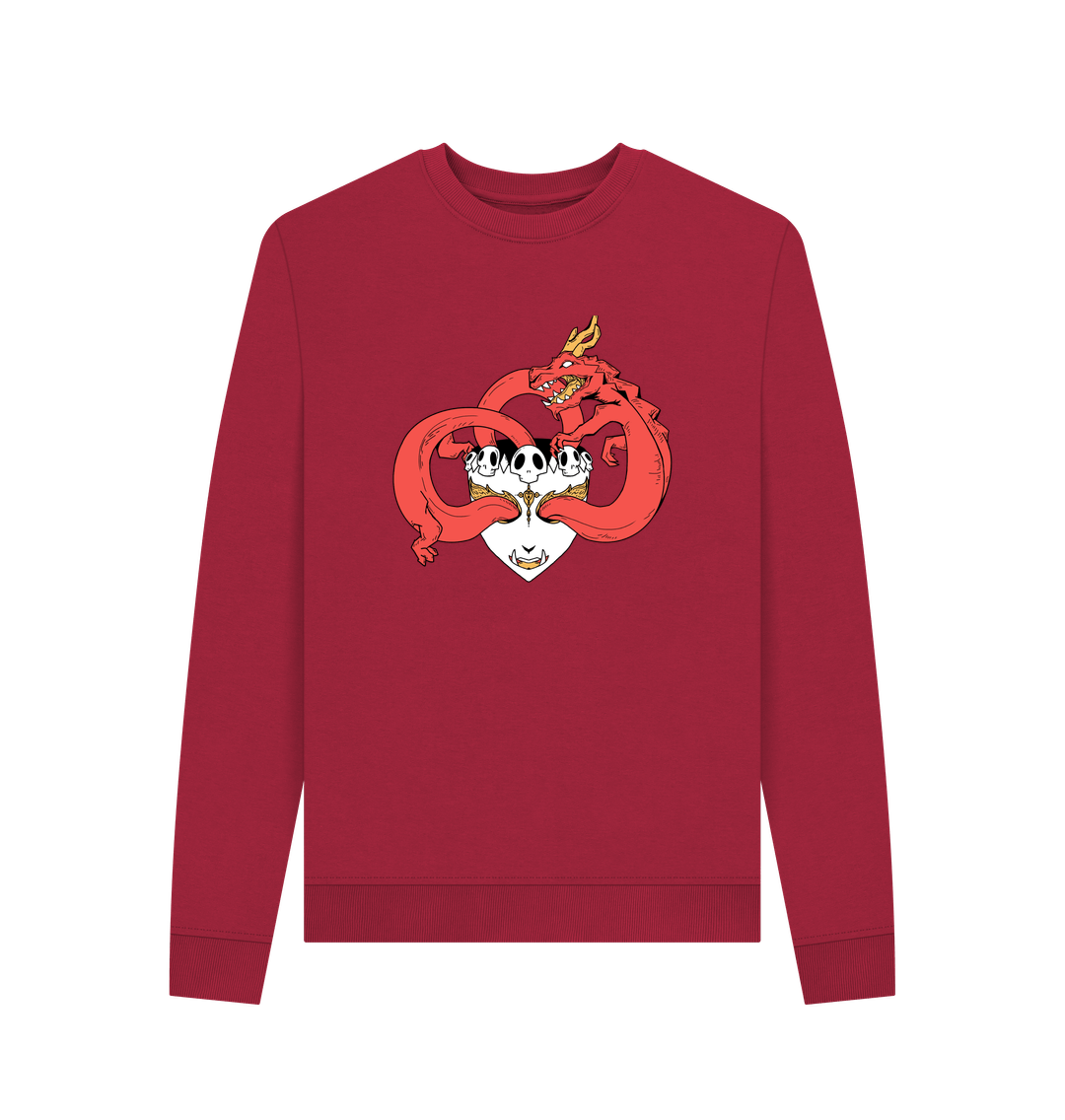 Cherry Dragon Skull - Women's Crewneck Sweater 2025