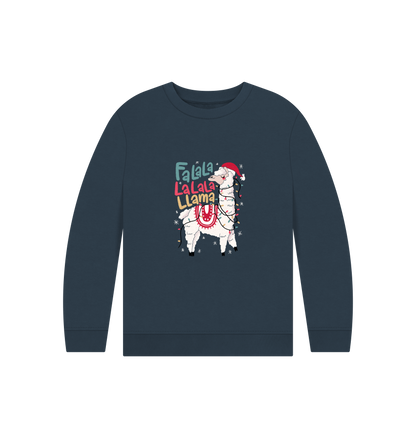 Navy Blue Printed Kids Jumper Front