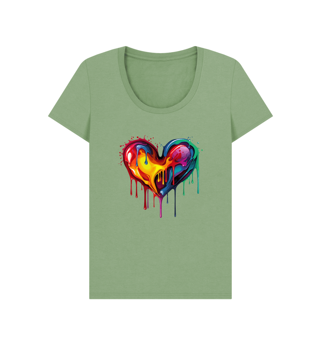 Sage Colour Drip Colour of Love - Women's Scoop Neck T-shirt