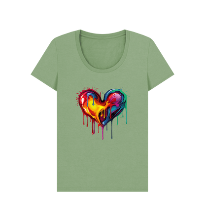 Sage Colour Drip Colour of Love - Women's Scoop Neck T-shirt