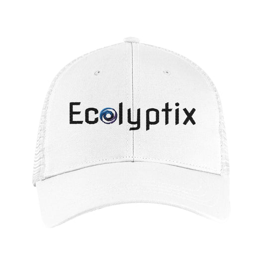 White baseball cap with "Ecolyptix" logo