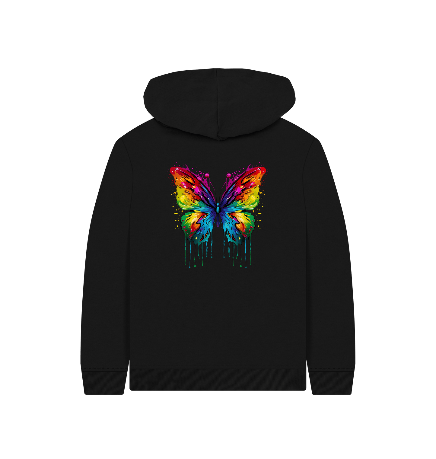 Black Colour Drip Rogue Butterfly - Kids Pullover Hoody