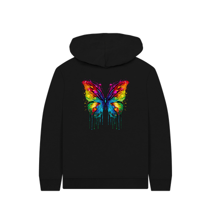 Black Colour Drip Rogue Butterfly - Kids Pullover Hoody