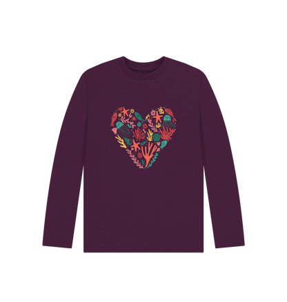 Purple Love Coral - Kids' Organic Long Sleeve T-shirt